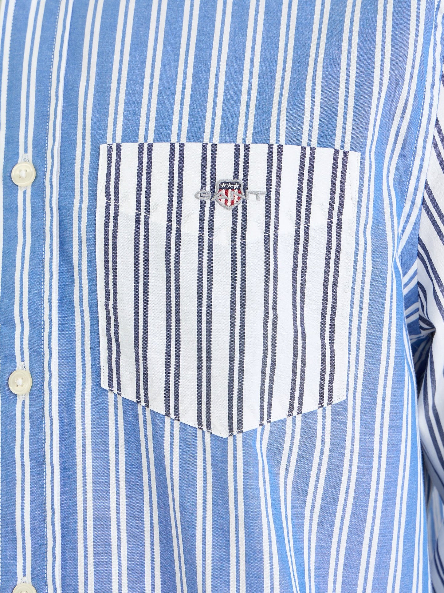 Gant Men Blue Striped Collar Shirt