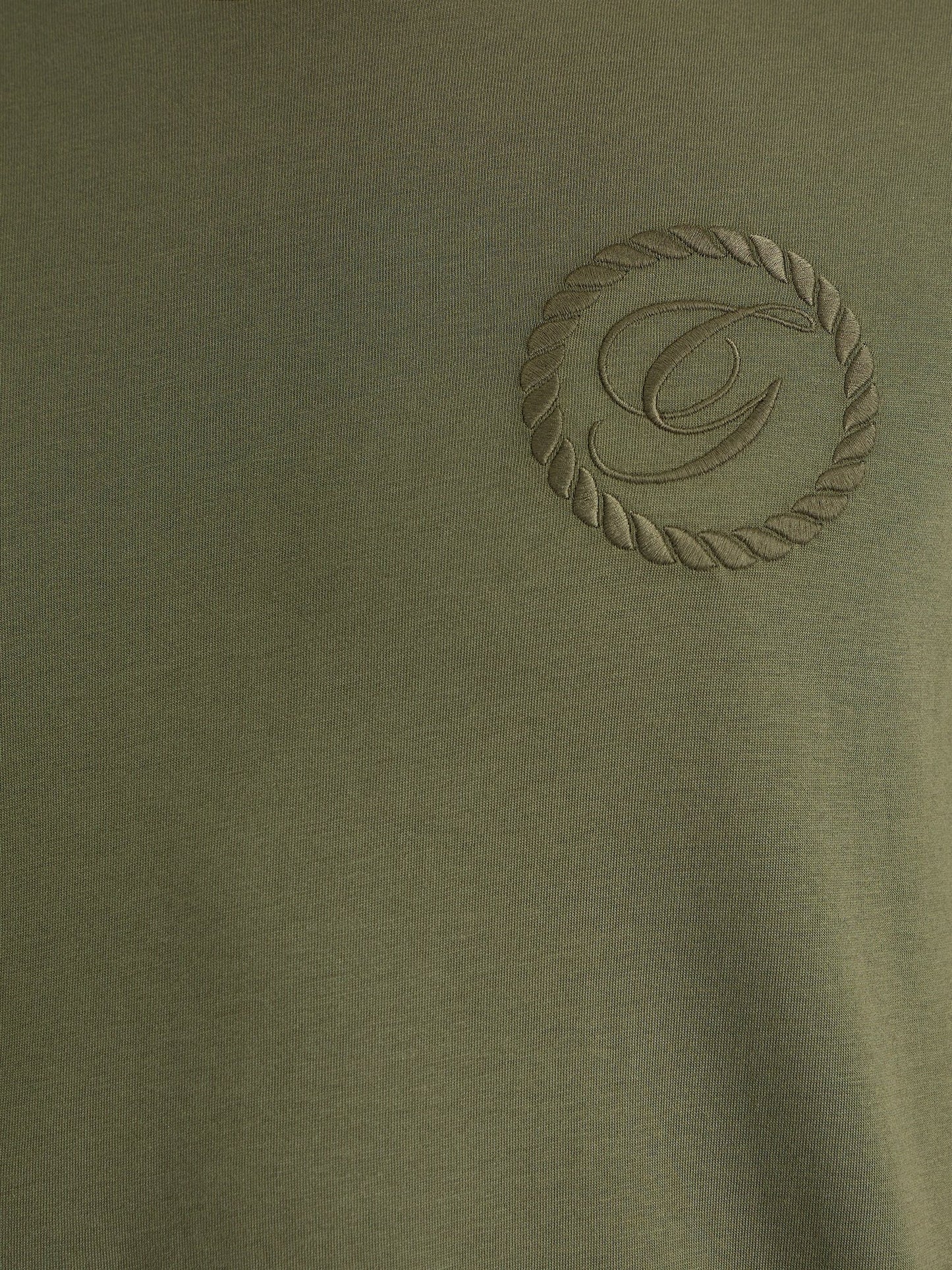 Gant Men Green Regular Fit Solid Crew Neck Tshirt