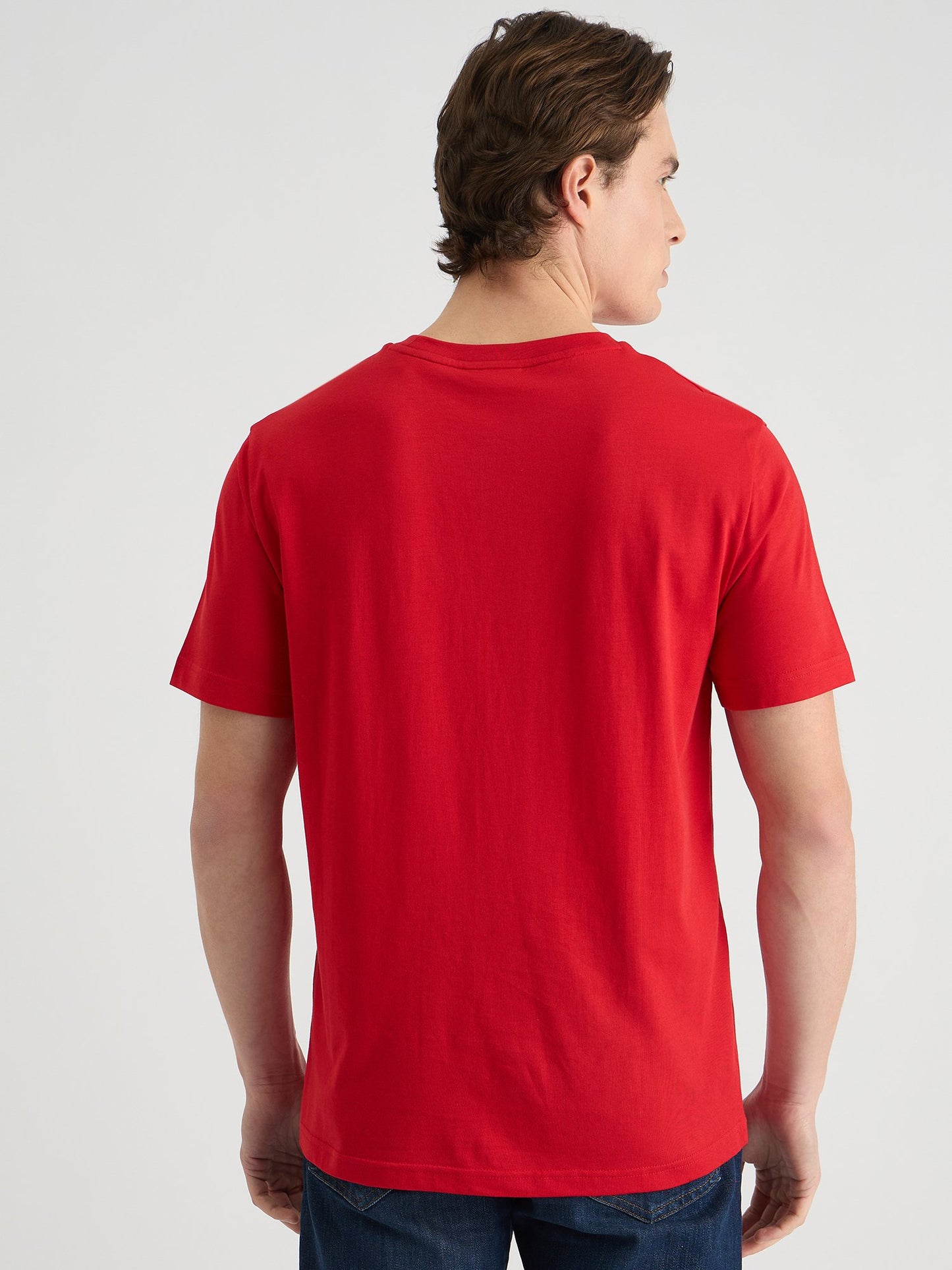 Gant Men Red Regular Fit Solid Crew Neck Tshirt