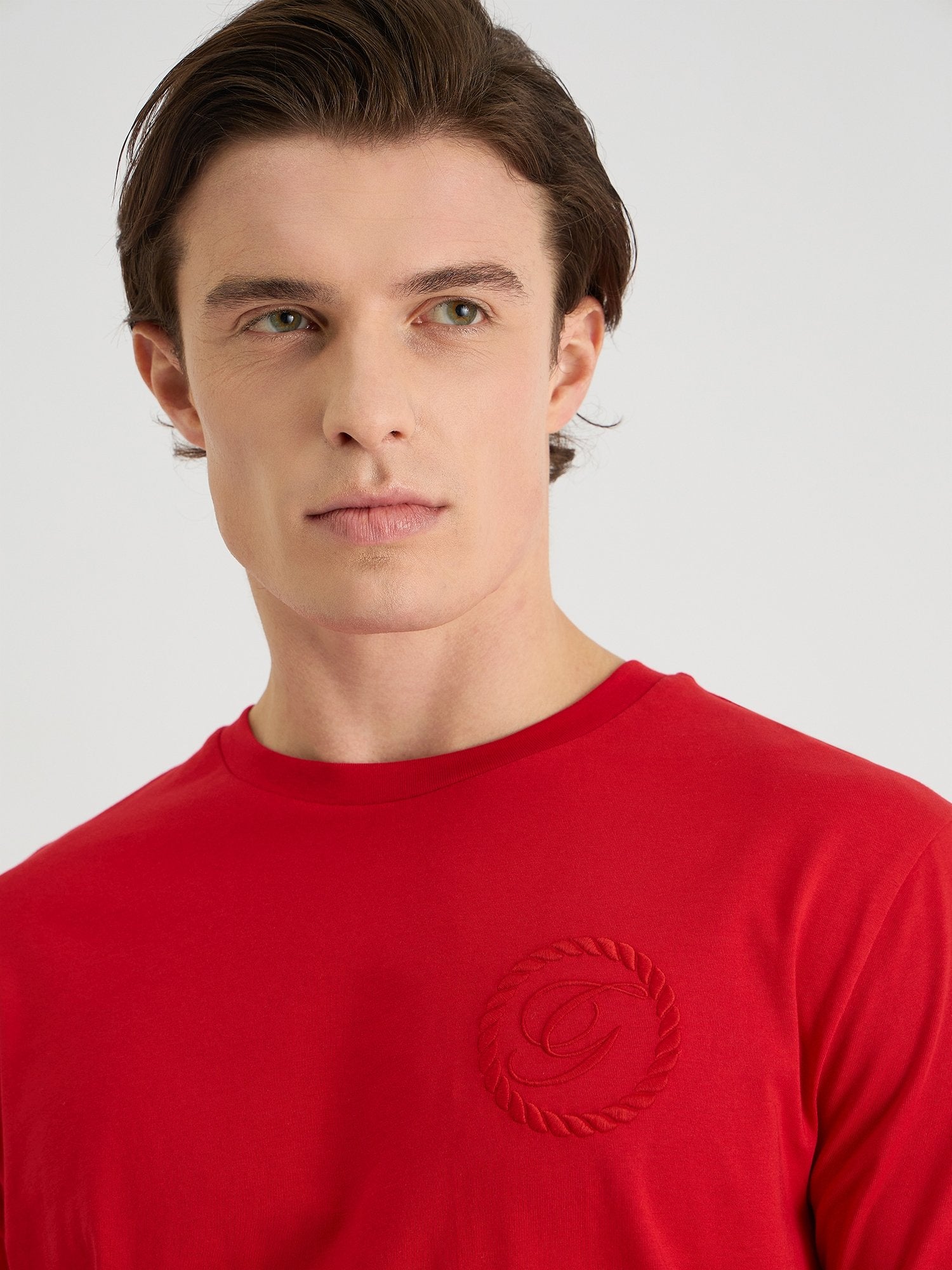 Gant Men Red Regular Fit Solid Crew Neck Tshirt