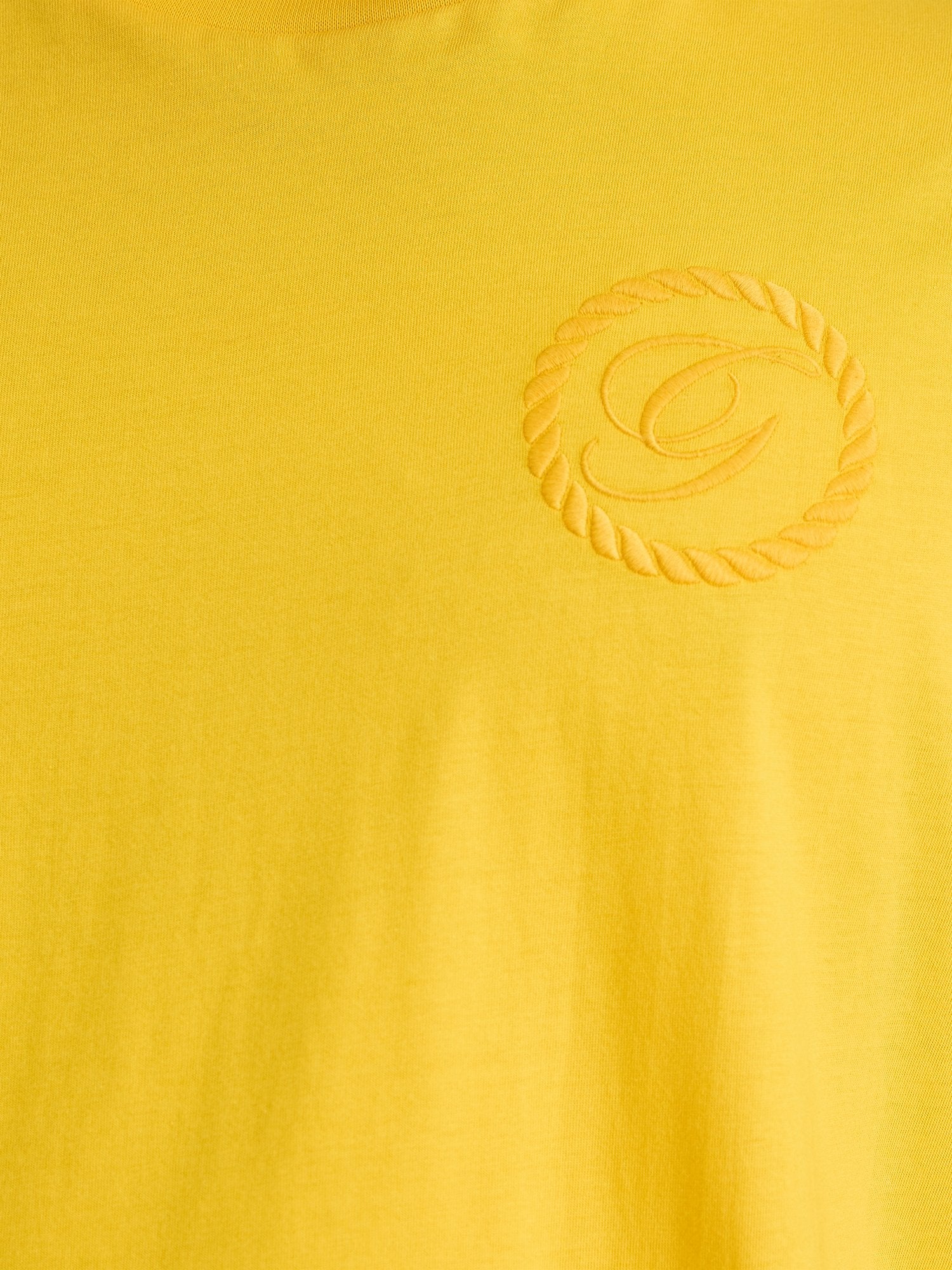 Gant Men Yellow Regular Fit Solid Crew Neck Tshirt