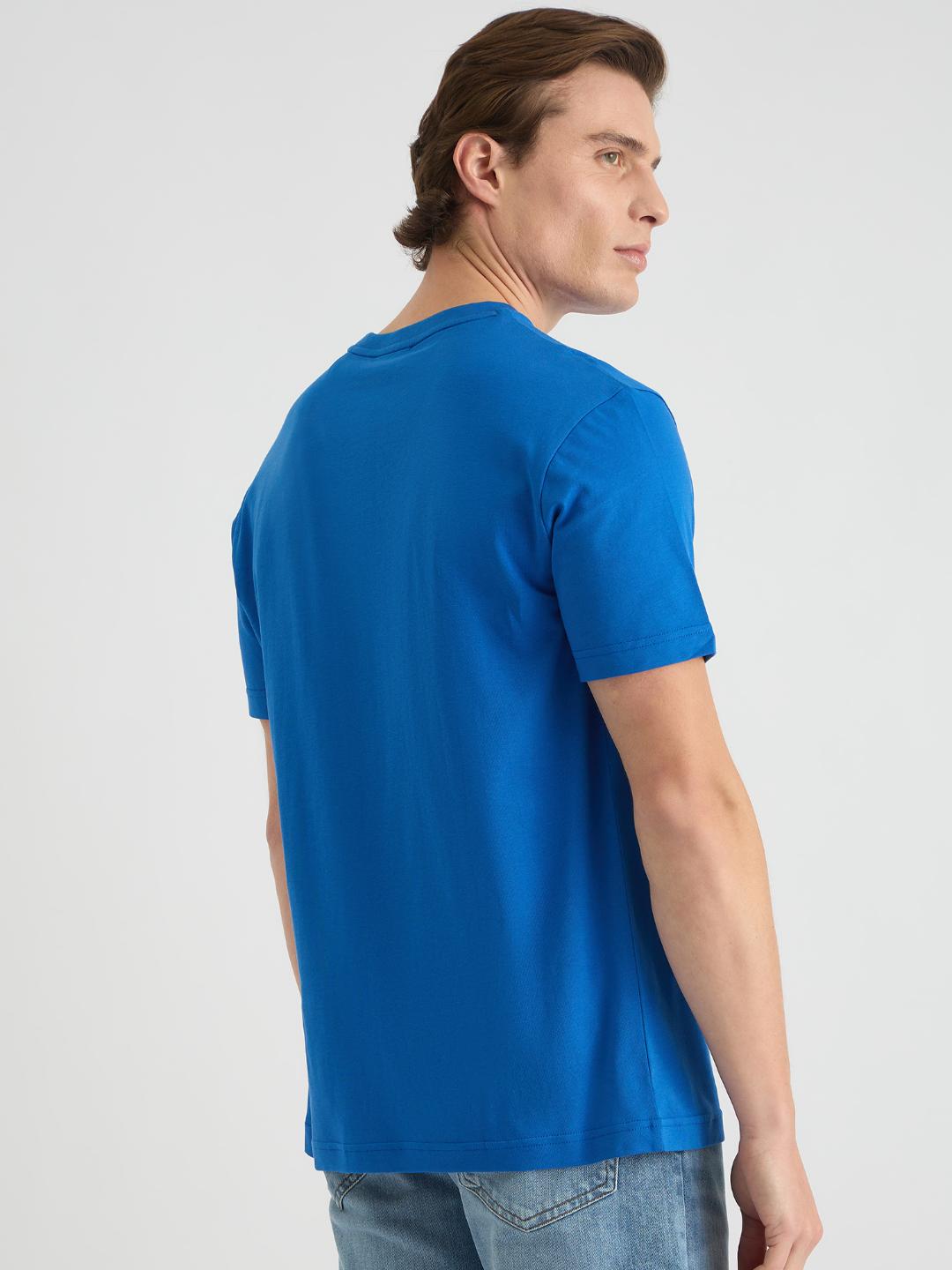 Gant Men Blue Regular Fit Solid Crew Neck Tshirt