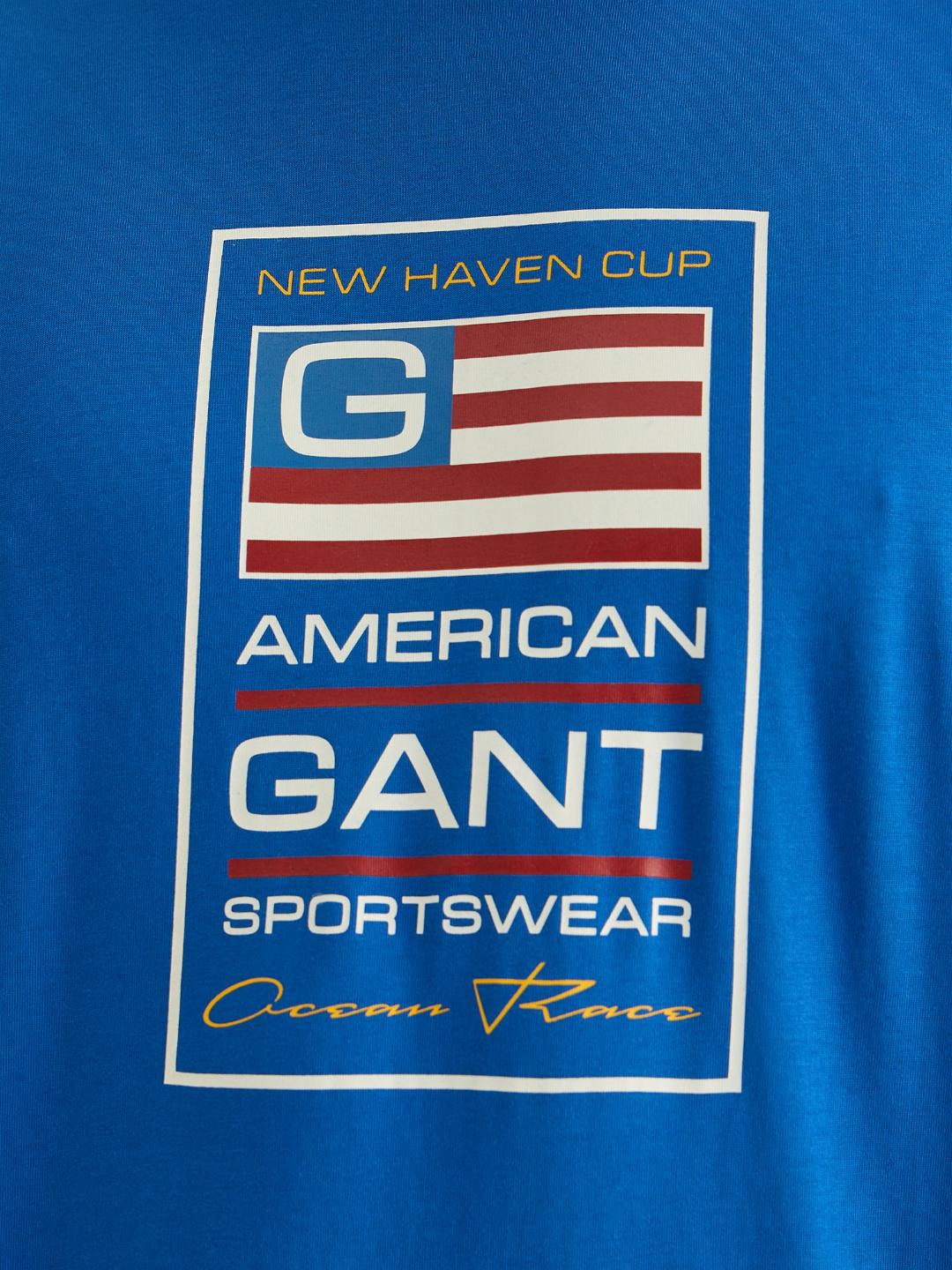 Gant Men Blue Regular Fit Solid Crew Neck Tshirt