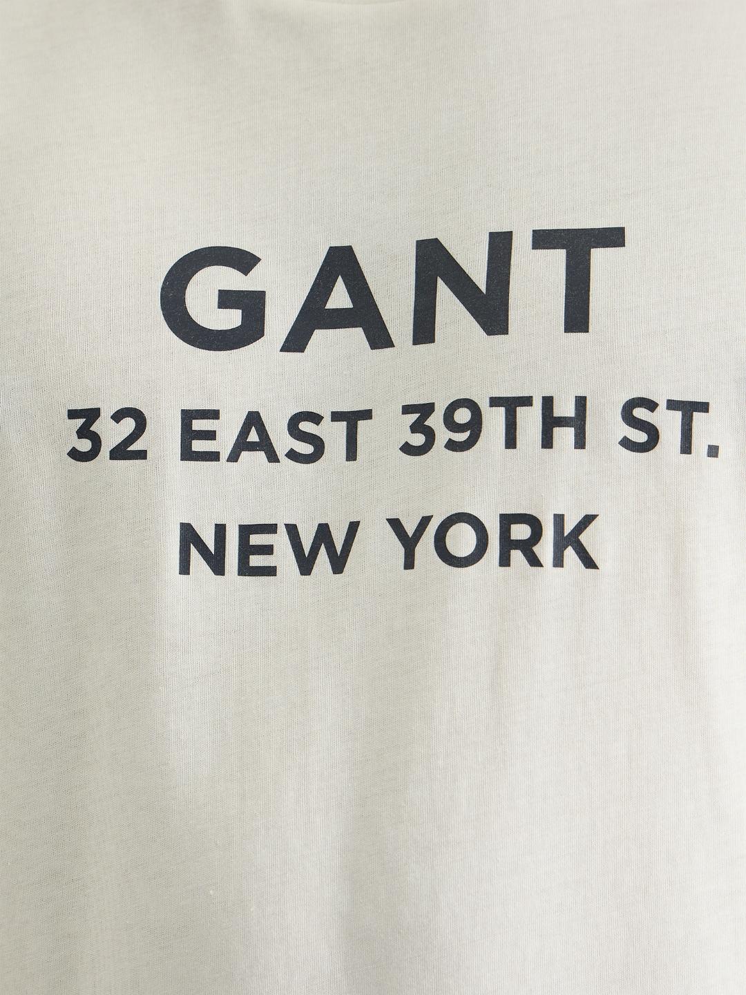 Gant Men White Regular Fit Solid Crew Neck Tshirt