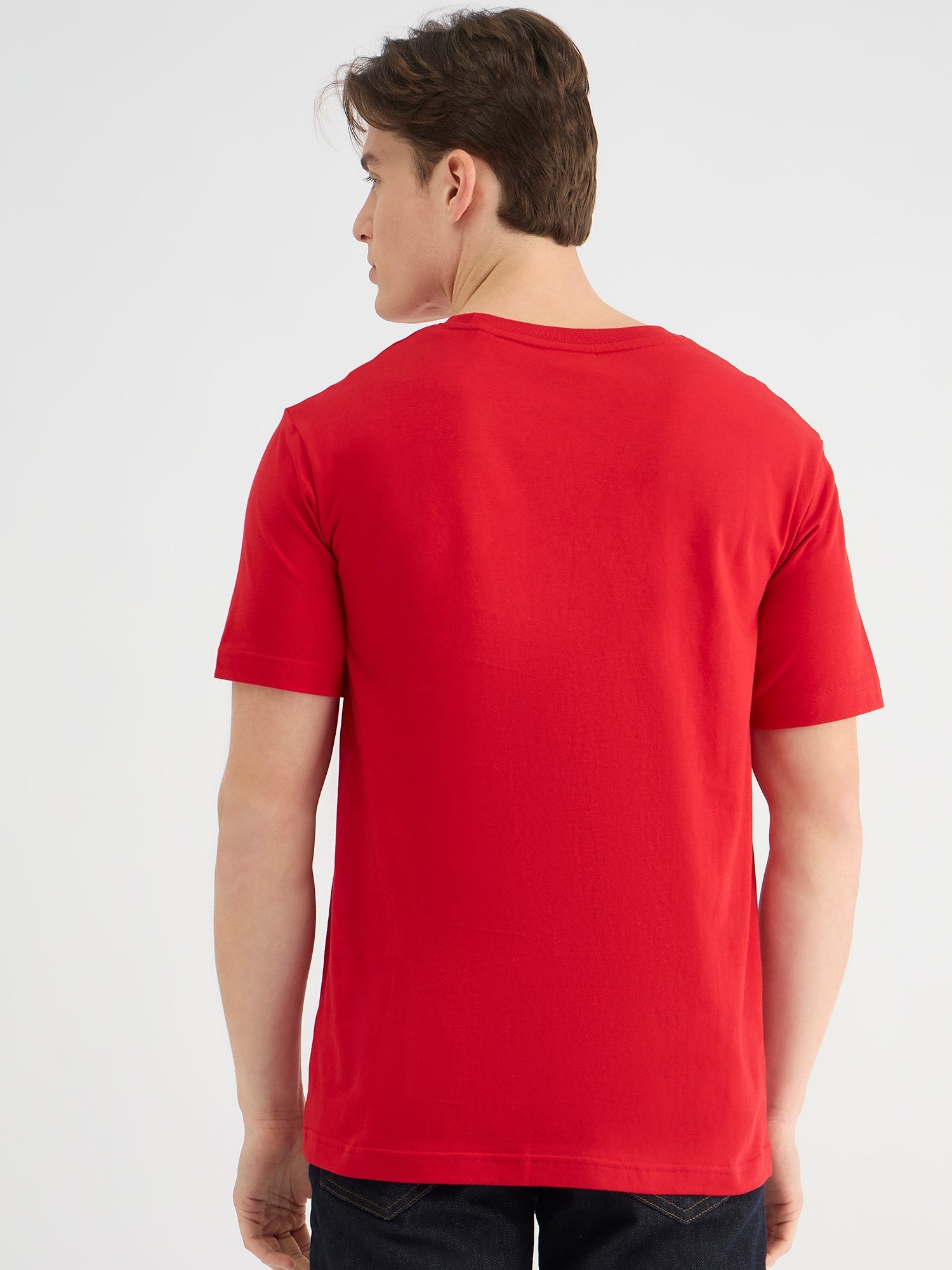 Gant Men Red Regular Fit Solid Crew Neck Tshirt