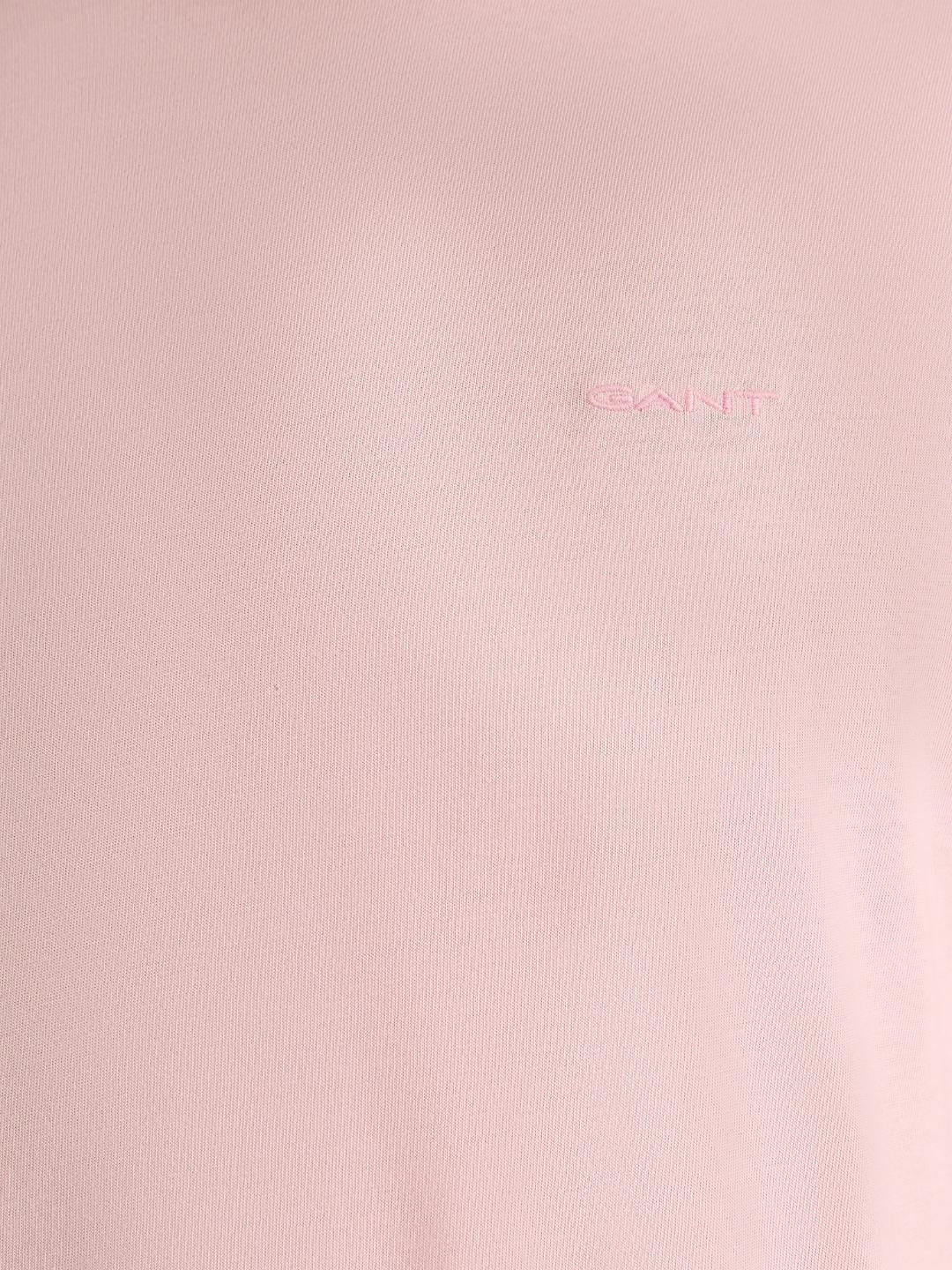 Gant Men Pink Regular Fit Solid Crew Neck Tshirt