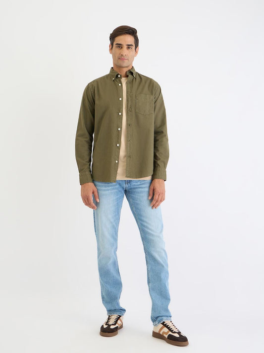 Gant Men Beige Solid Round Neck Tshirt