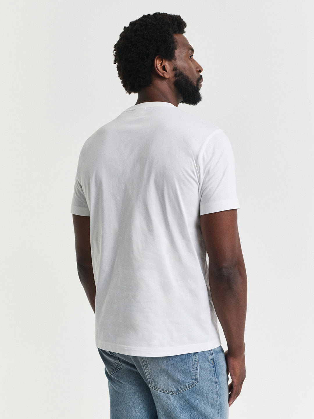 Gant Men White Round Neck Short Sleeves T-Shirt