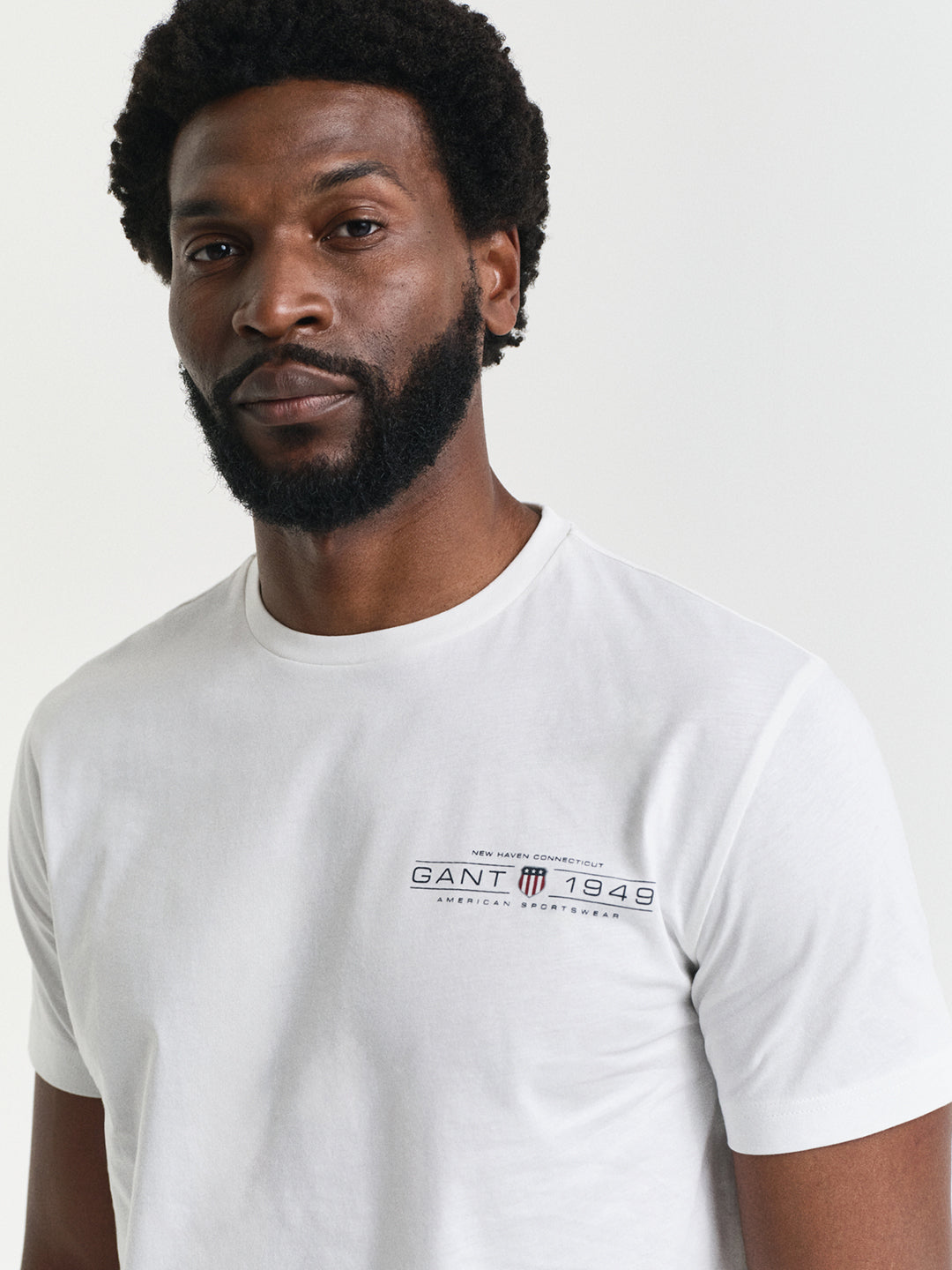 Gant Men White Round Neck Short Sleeves T-Shirt