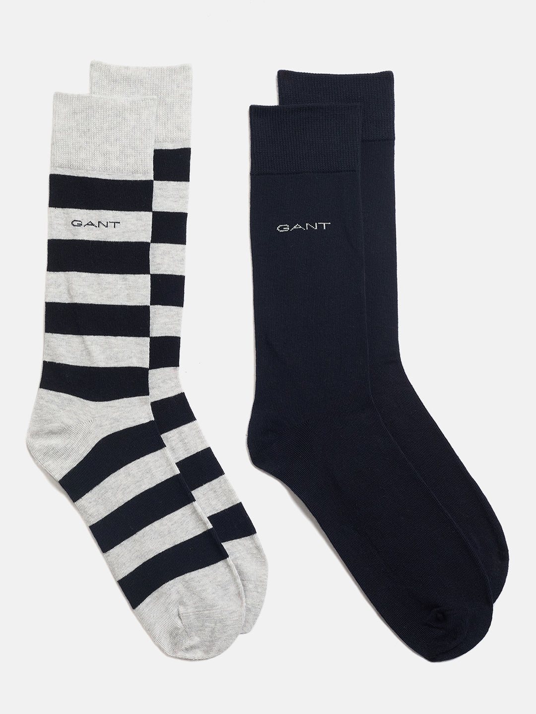 Gant Men Grey Barstripe And Solid Socks