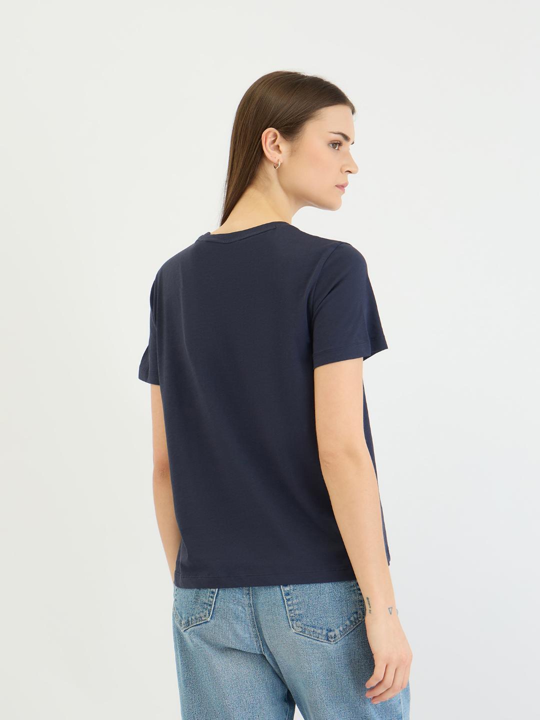 Gant Women Evening Blue Graphic Crew Neck Tshirt
