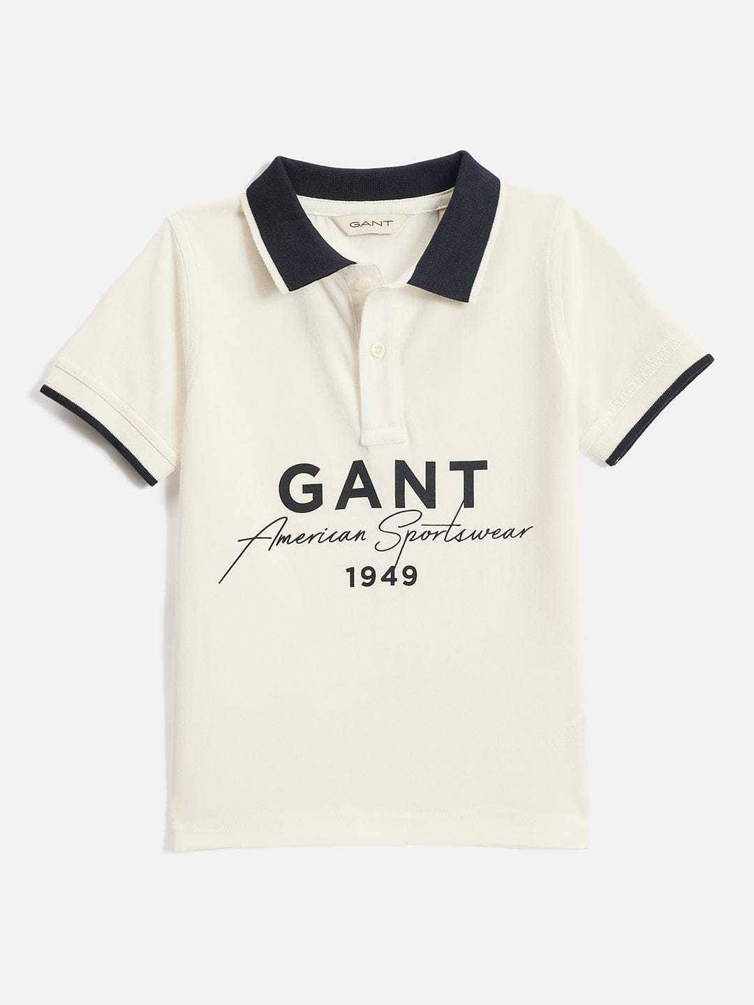 Gant Kids Off White Regular Fit Polo Tshirt