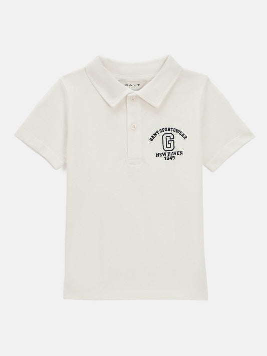Gant Kids Off White Regular Fit Polo Tshirt