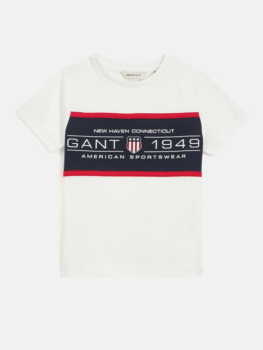Gant Boys Cream Round Neck Tshirt