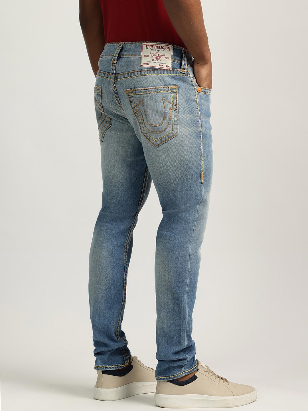 True Religion Men Super T Rocco Slim Fit Medium Wash Jeans