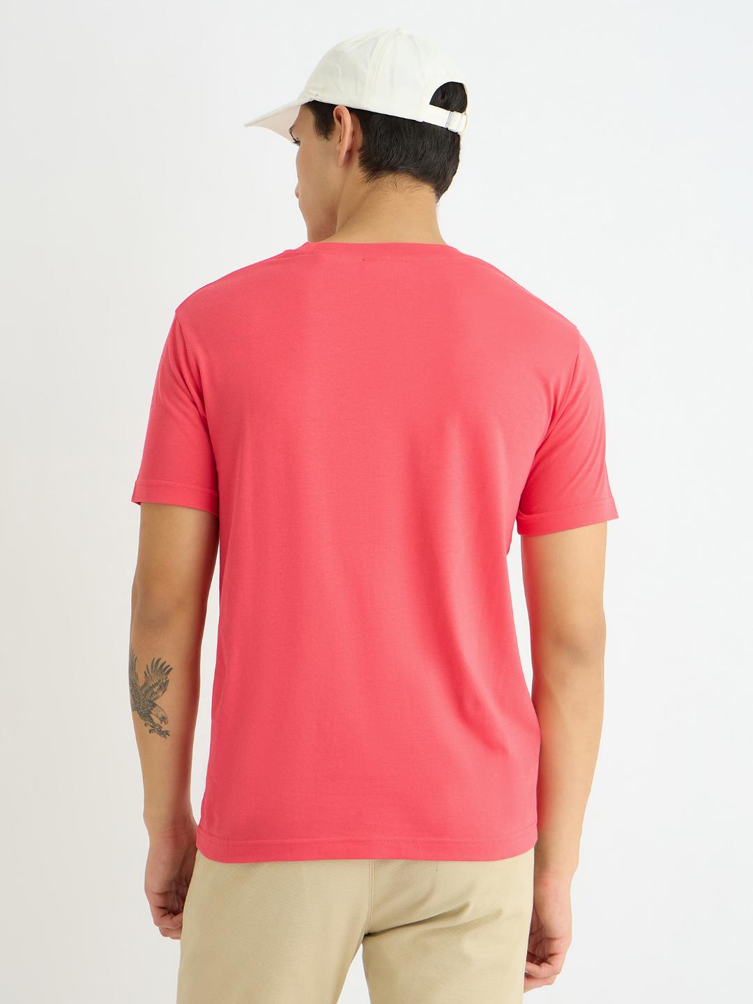 Gant Men Red Printed Crew Neck Tshirt