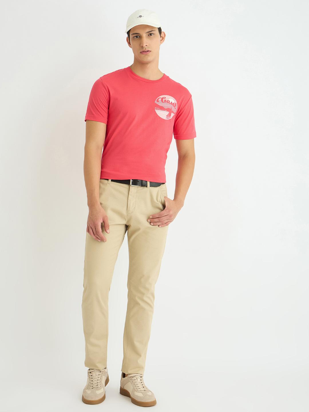 Gant Men Red Printed Crew Neck Tshirt