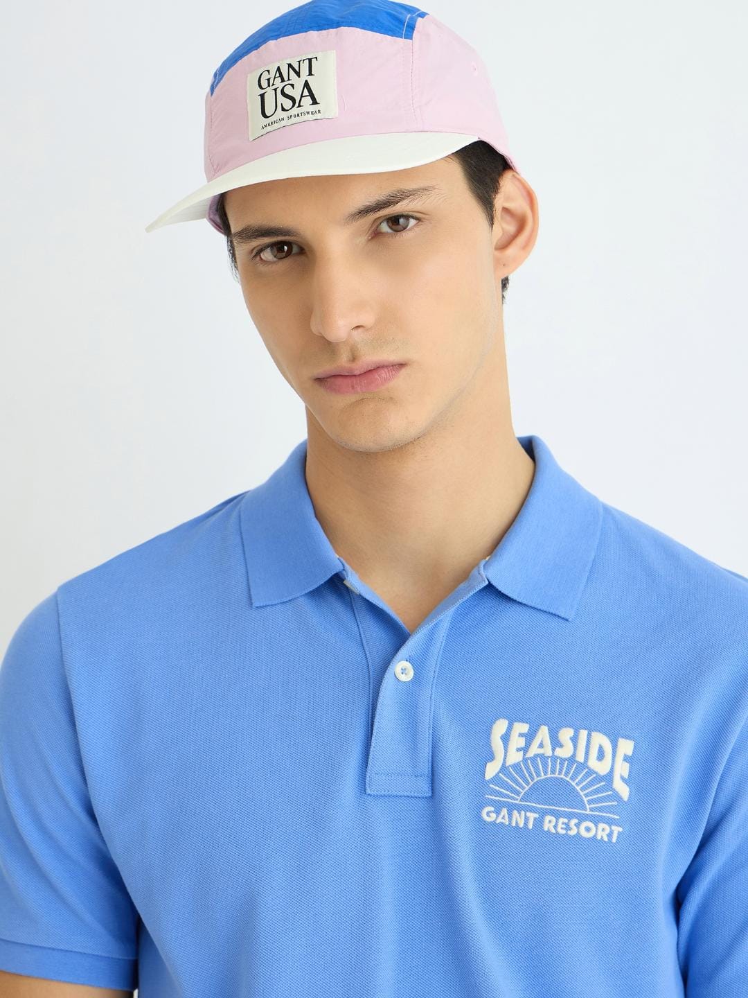 Gant Men Blue Solid Polo Tshirt