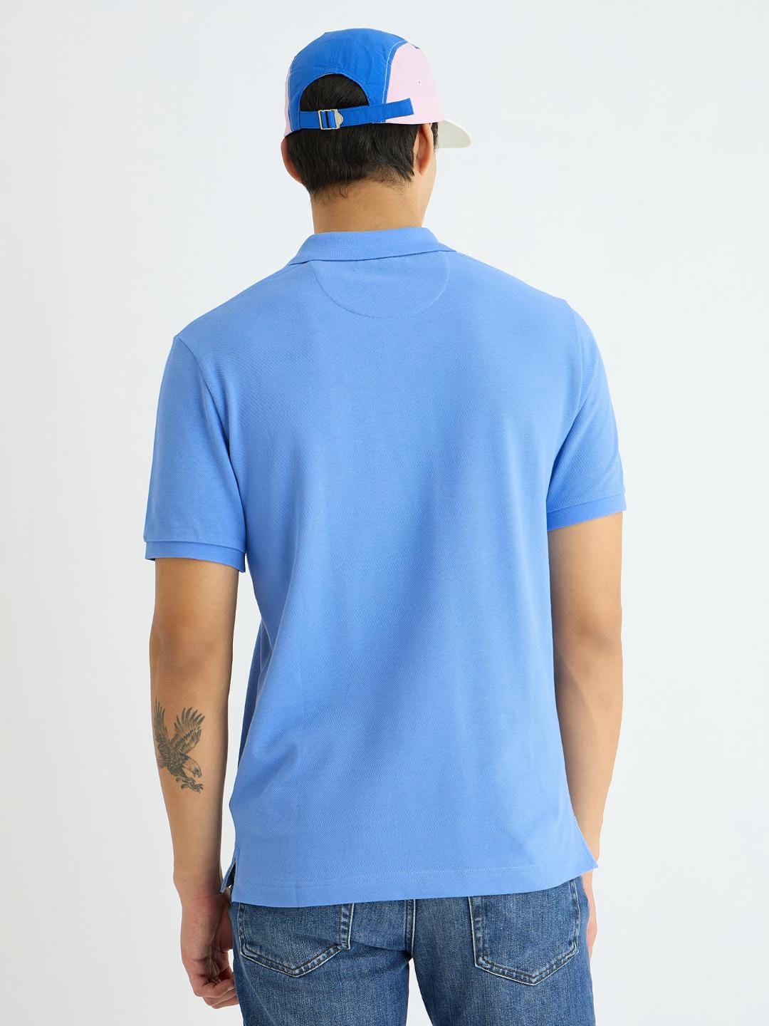 Gant Men Blue Solid Polo Tshirt