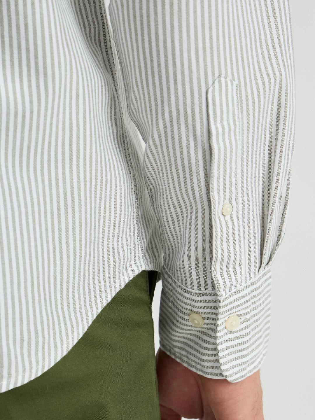 Gant Men Green Striped Collar Shirt