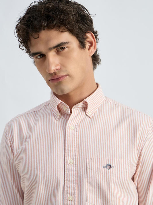 Gant Men Orange Striped Collar Shirt