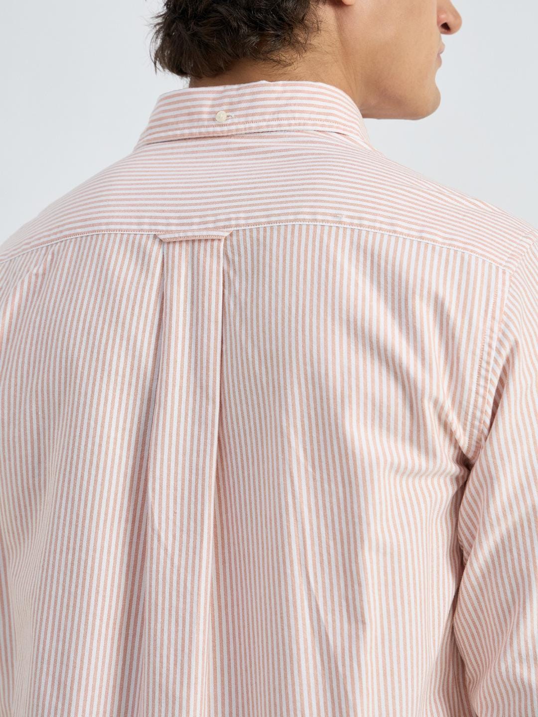 Gant Men Orange Striped Collar Shirt