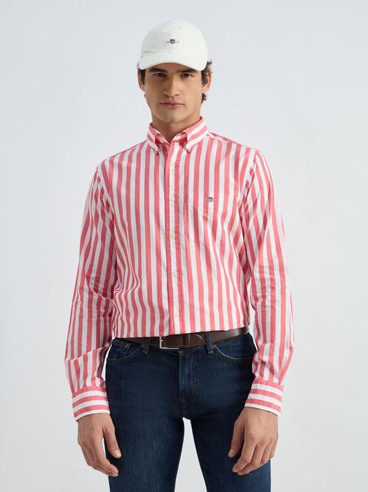 Gant Men Red Striped Collar Shirt