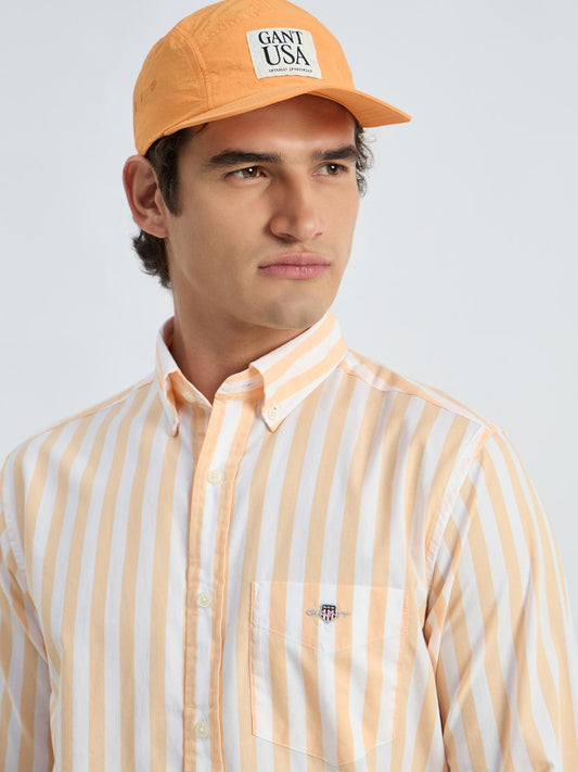 Gant Men Orange Striped Collar Shirt