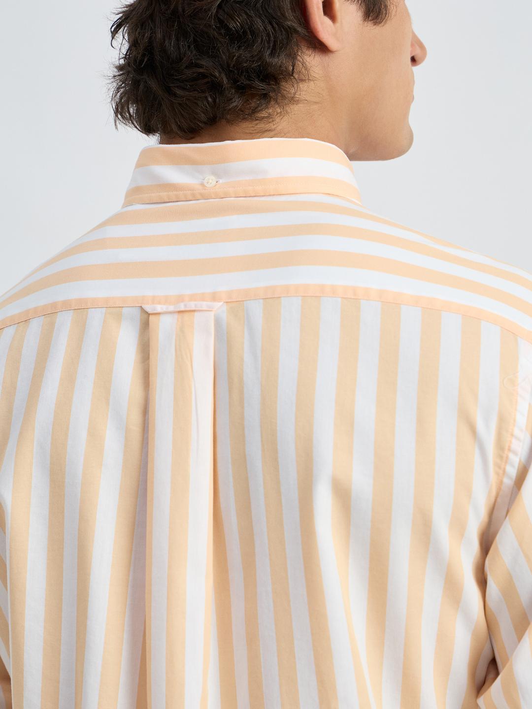 Gant Men Orange Striped Collar Shirt