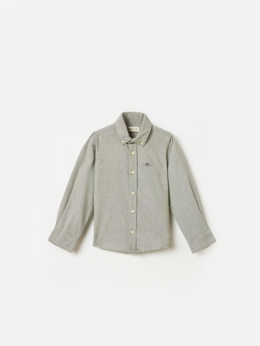 Gant Boys Green Solid Collar Shirt