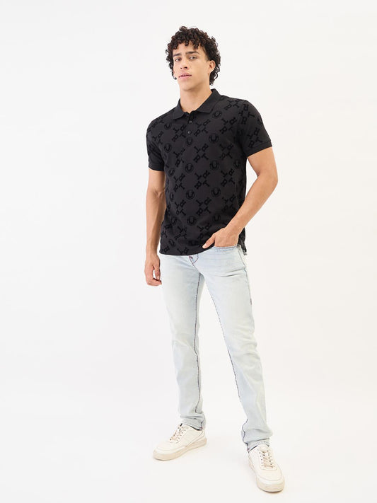 True Religion Men Black Solid Polo Tshirt