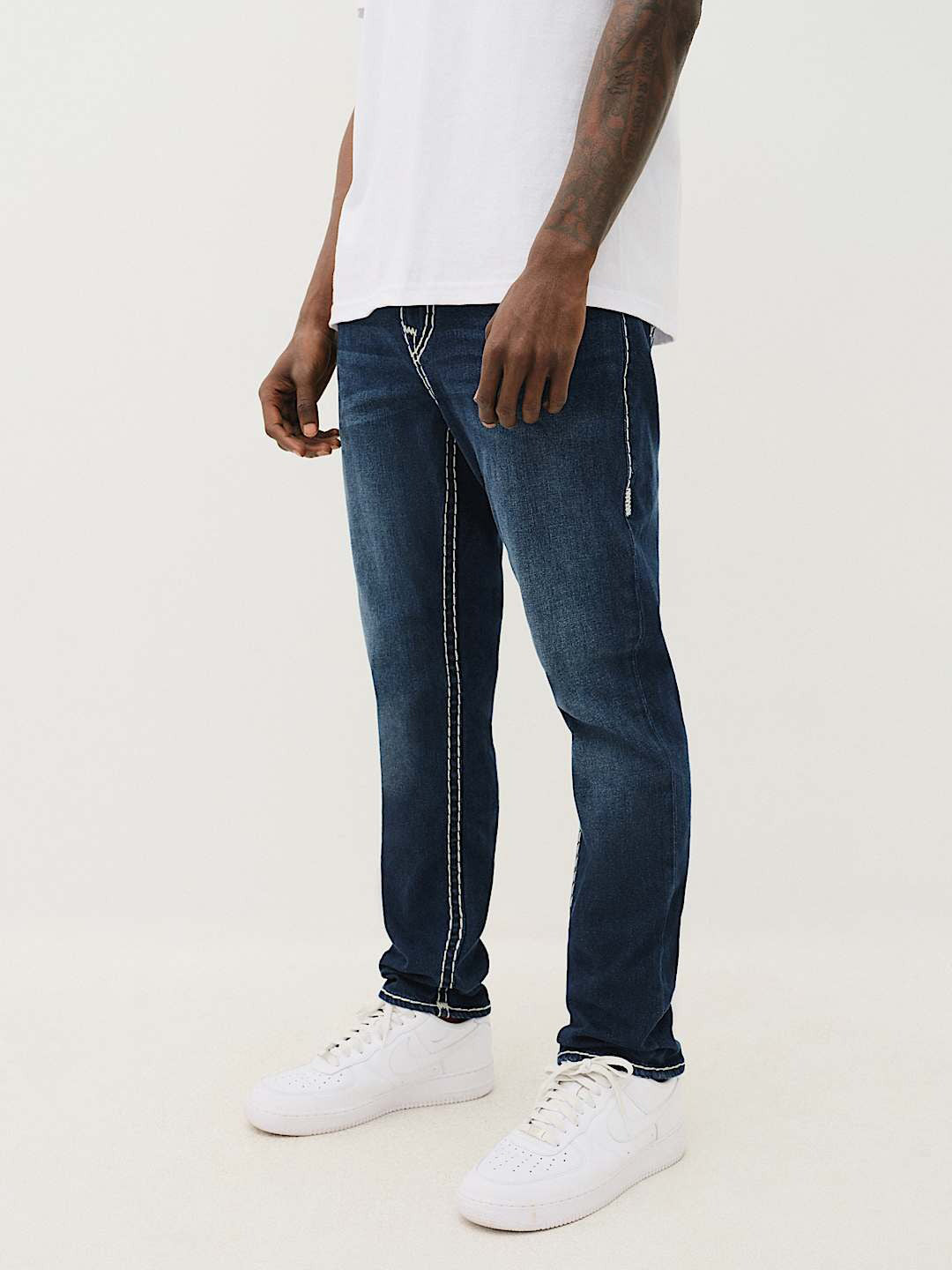 True Religion Men SUPER T Rocco Slim Fit Dark Wash Jeans