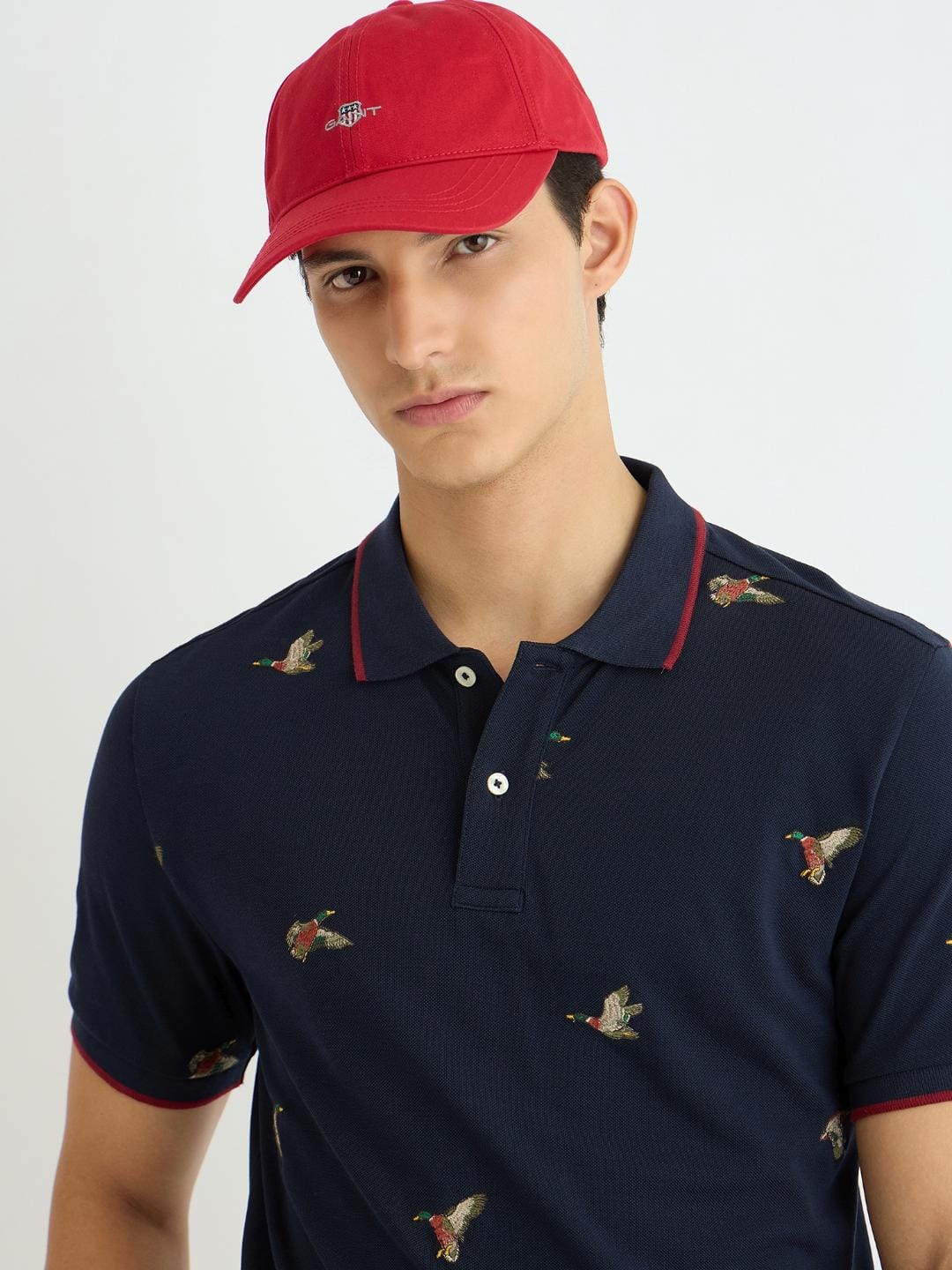 Gant Men Blue Embroidered Polo Tshirt