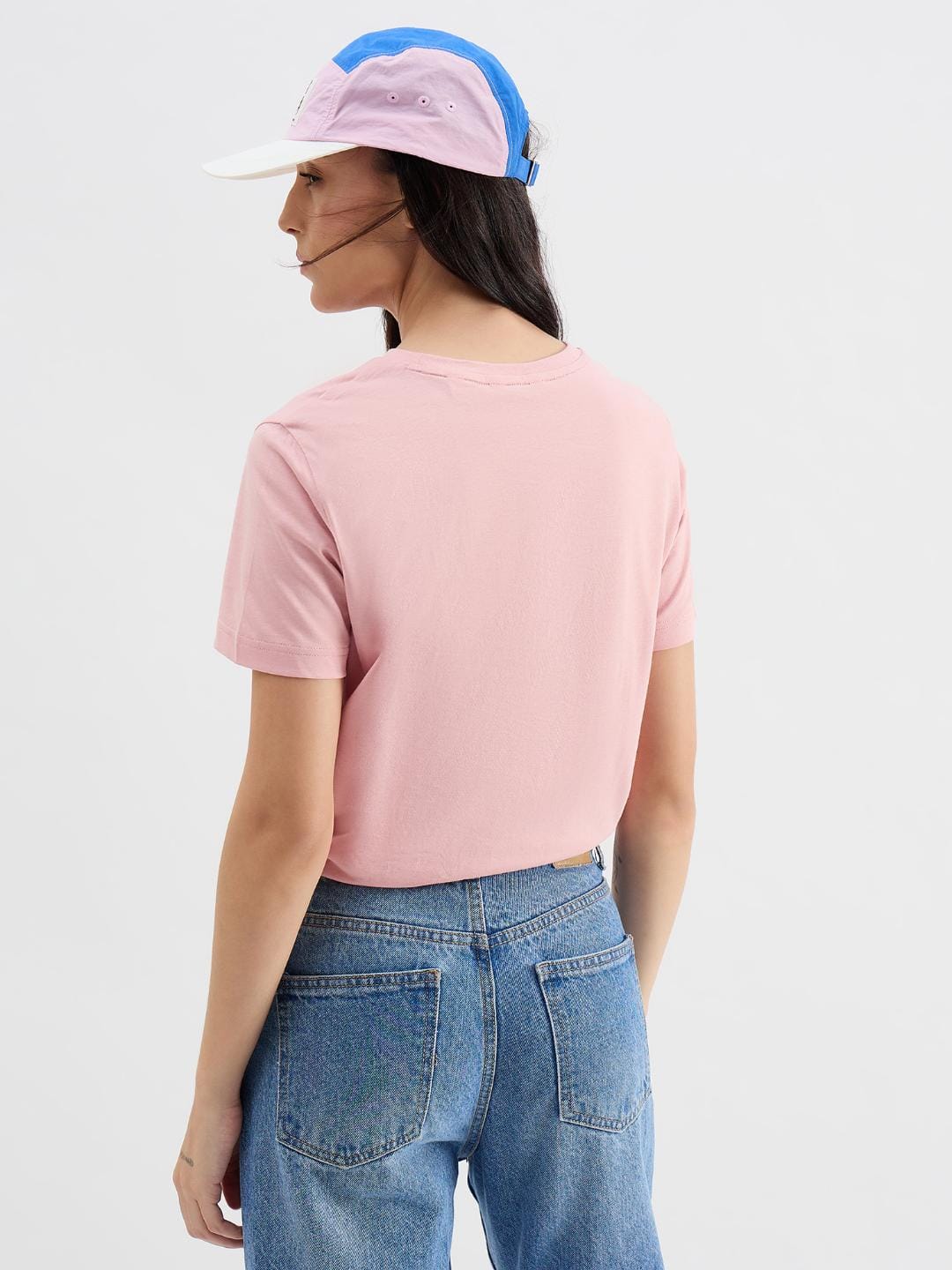 Gant Women Pink Solid Crew Neck Tshirt