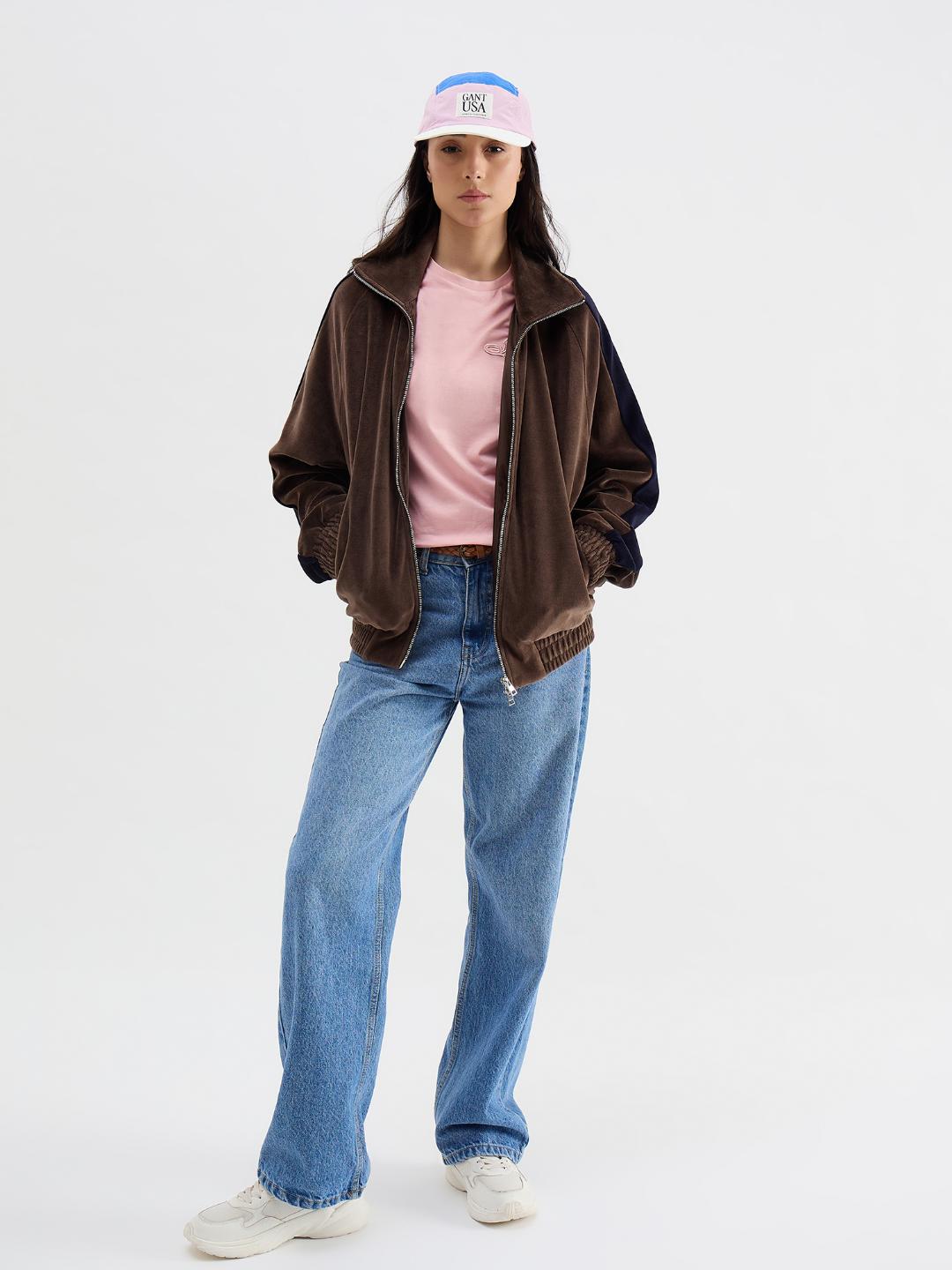 Gant Women Pink Solid Crew Neck Tshirt