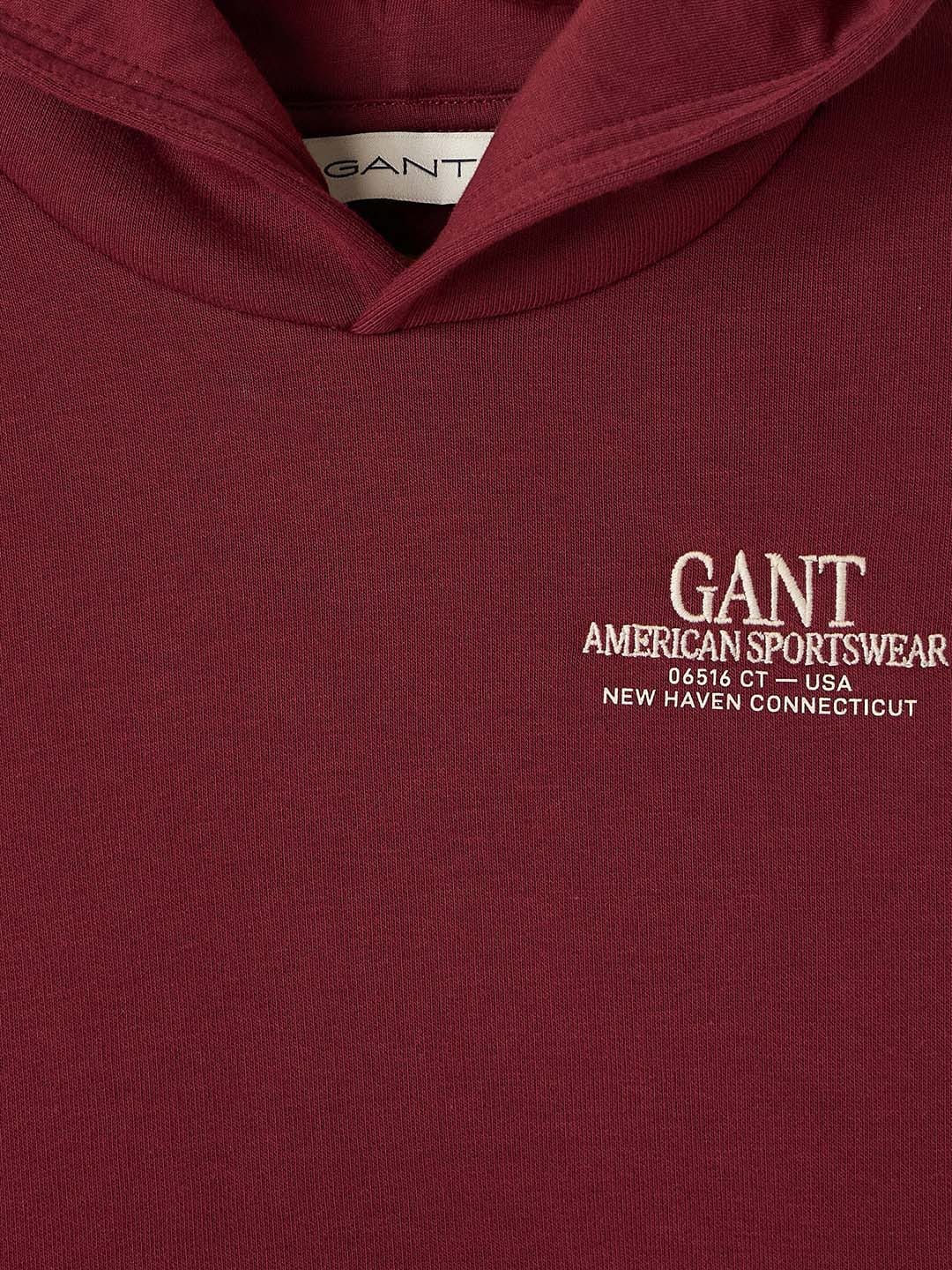 Gant Boys Regular Fit Maroon Logo Sweatshirt