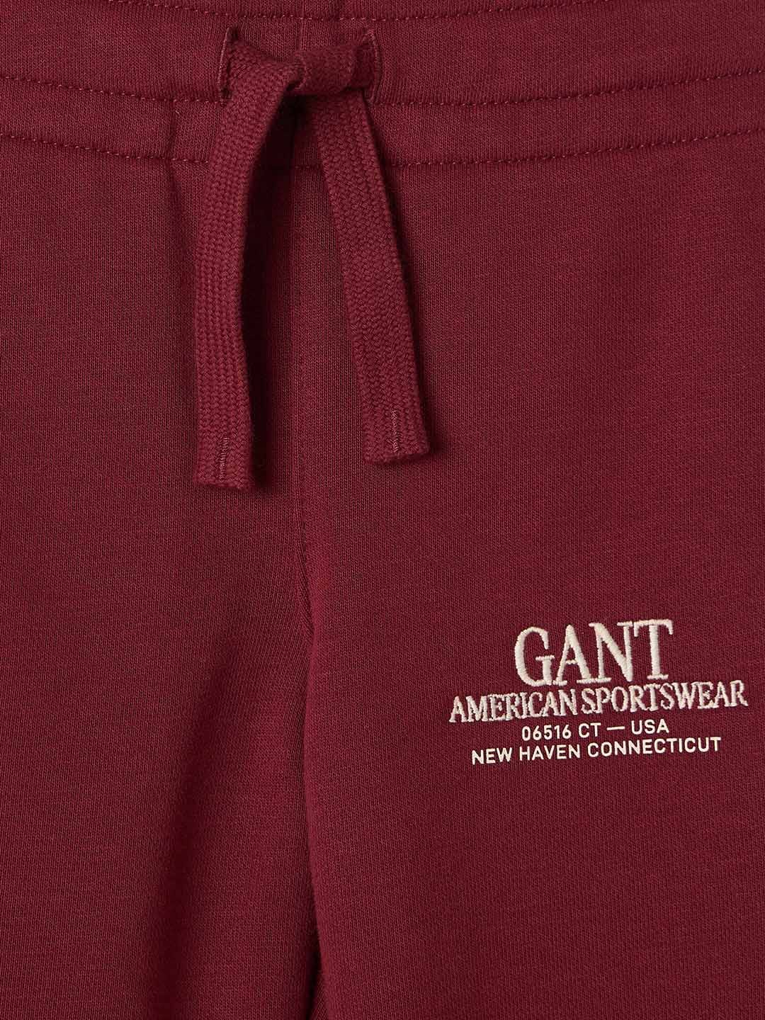 Gant Boys Relaxed Fit Maroon Logo Sweatpant