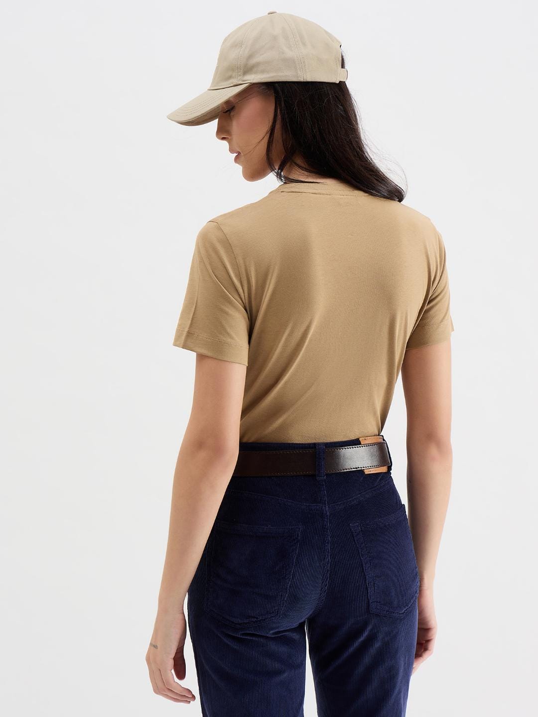 Gant Women Brown Graphic Crew Neck Tshirt