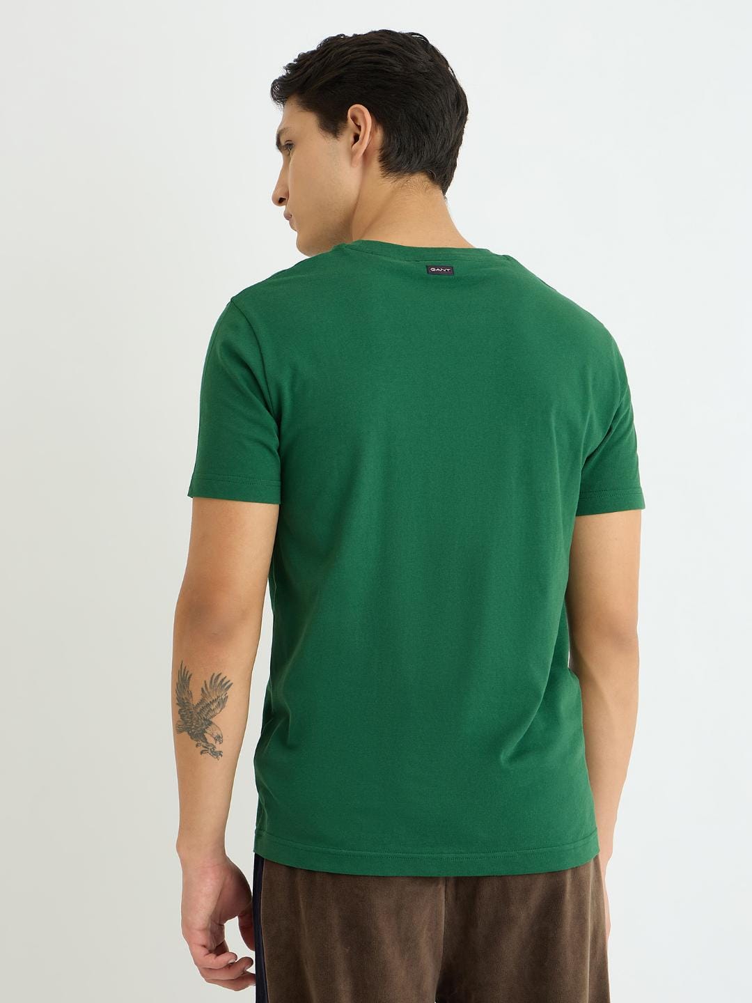 Gant Men Green Printed Crew Neck Tshirt