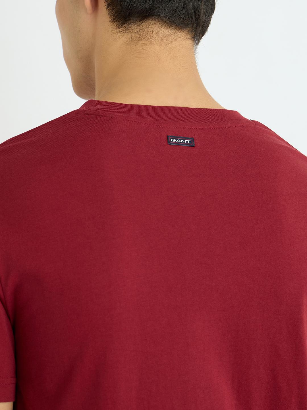 Gant Men Red Printed Crew Neck Tshirt