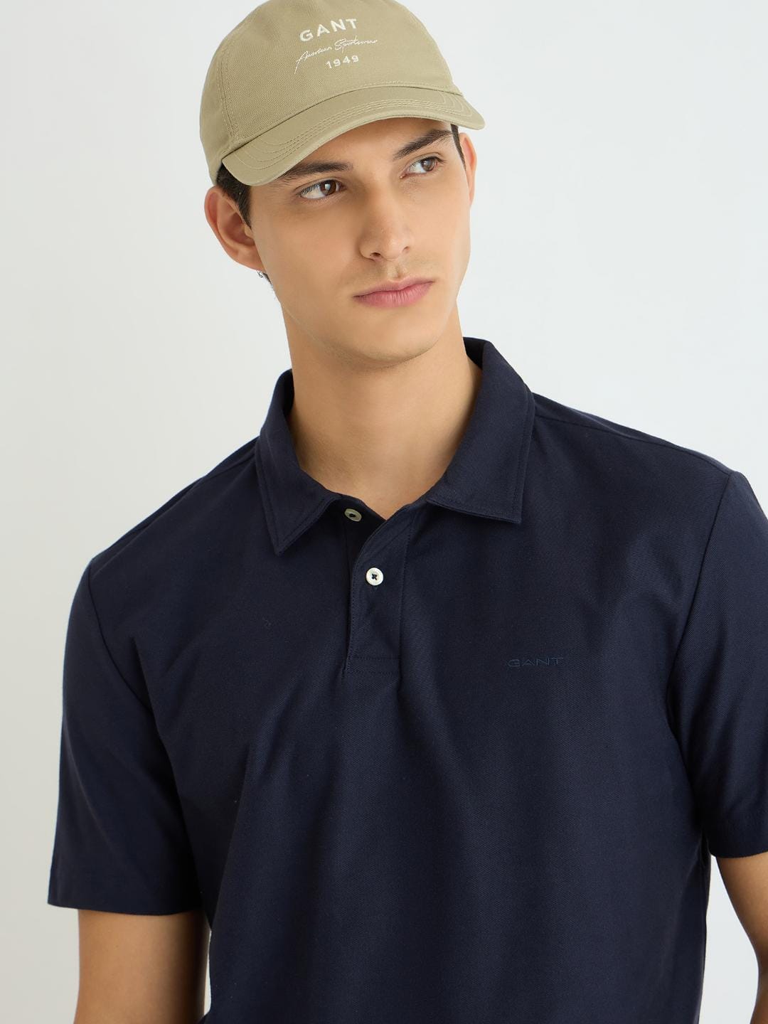 Gant Men Blue Solid Polo Tshirt