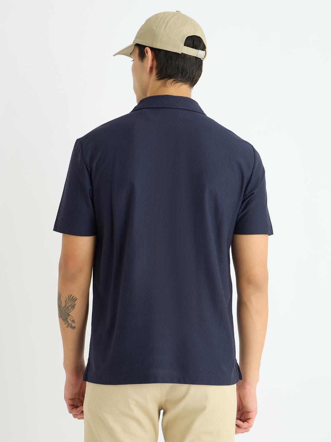 Gant Men Blue Solid Polo Tshirt