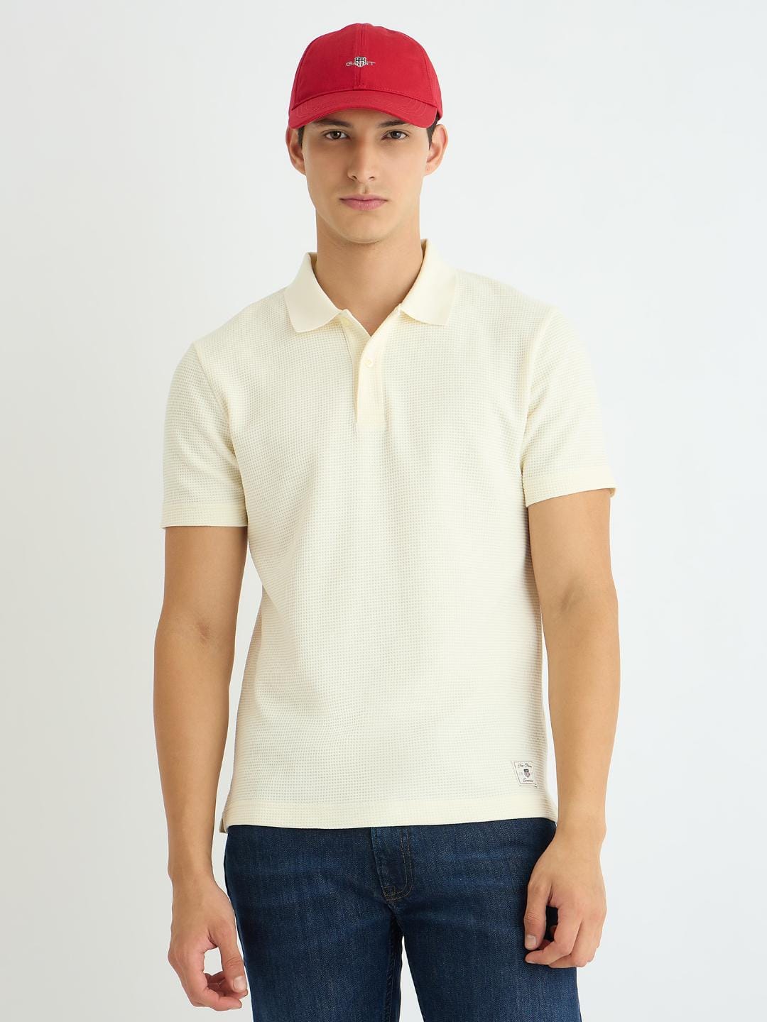 Gant Men Cream Solid Polo Tshirt