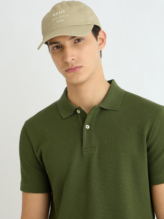 Gant Men Green Solid Polo Tshirt