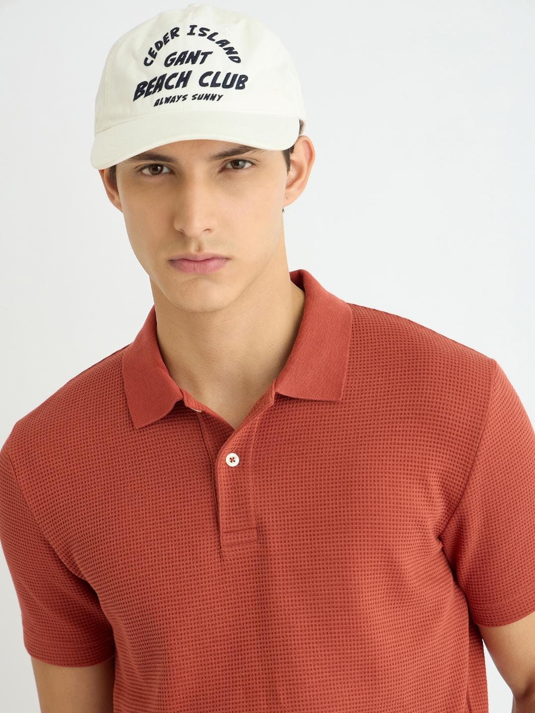 Gant Men Red Solid Polo Tshirt