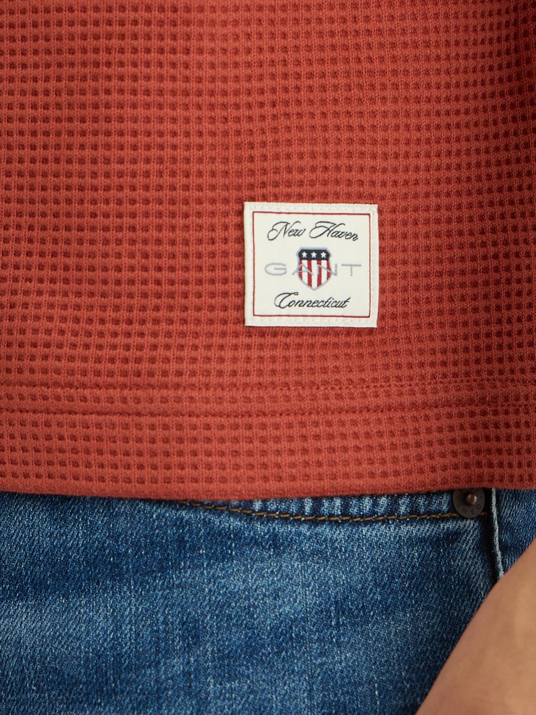 Gant Men Red Solid Polo Tshirt