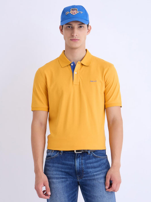 Gant Men Yollow Solid Polo Tshirt