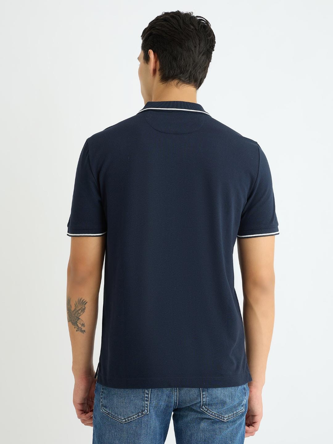 Gant Men Blue Solid Polo Tshirt