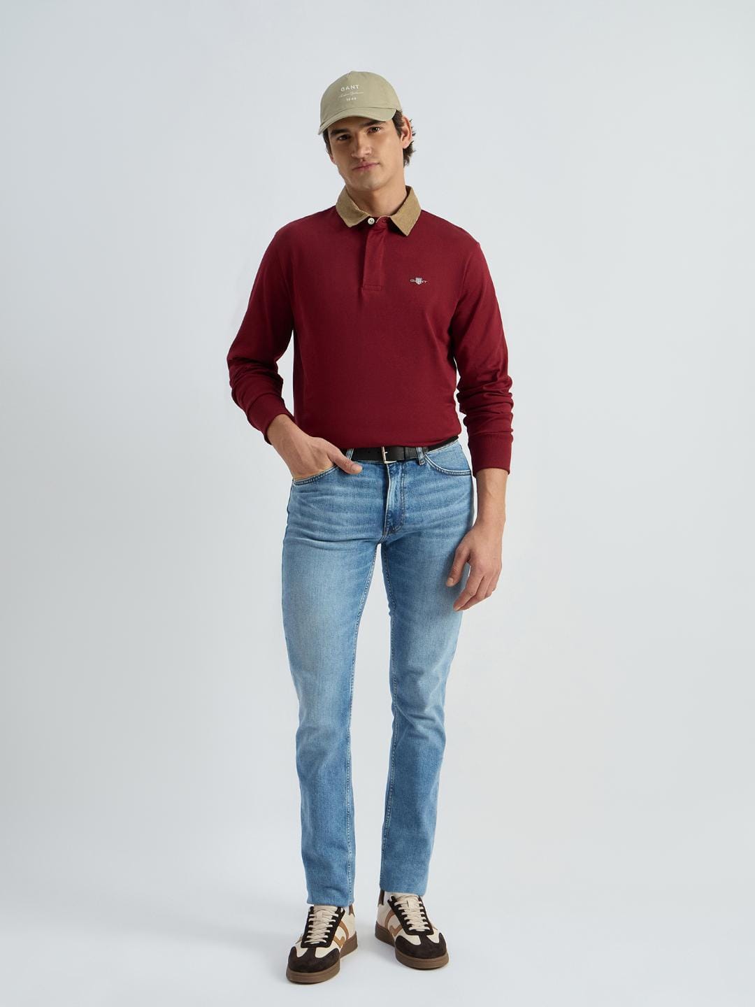 Gant Men Red Solid Polo Tshirt