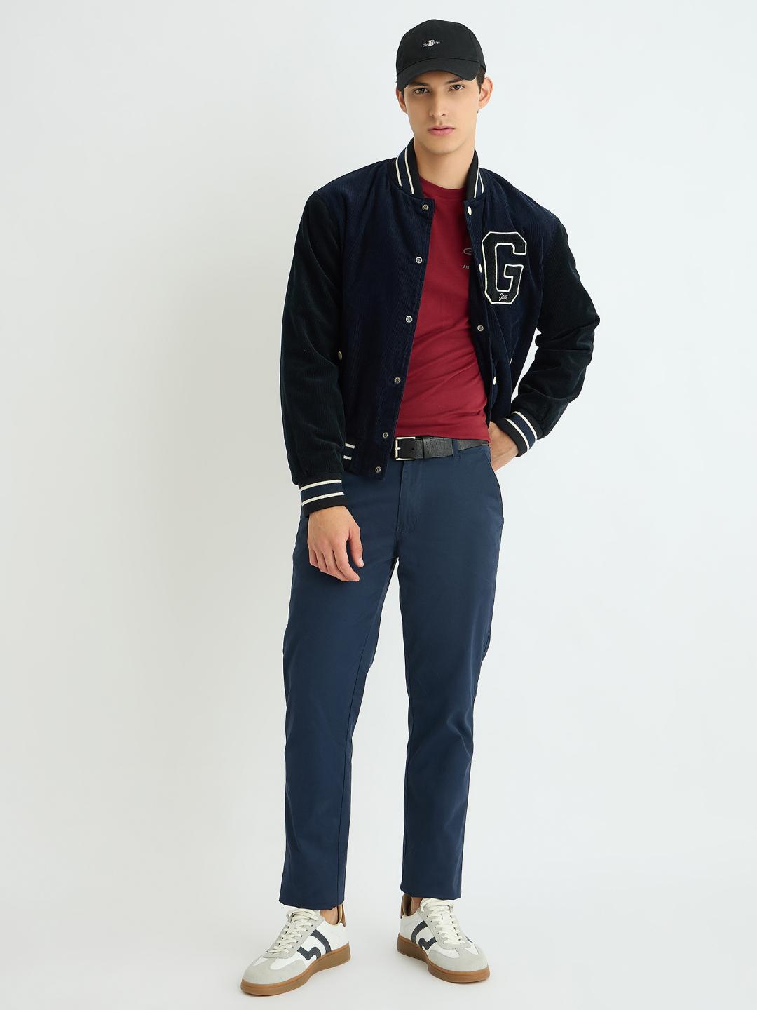 Gant Men Red Solid Crew Neck Tshirt